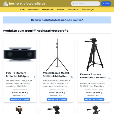 Screenshot hochstativfotografie.de