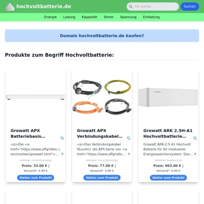 Screenshot hochvoltbatterie.de