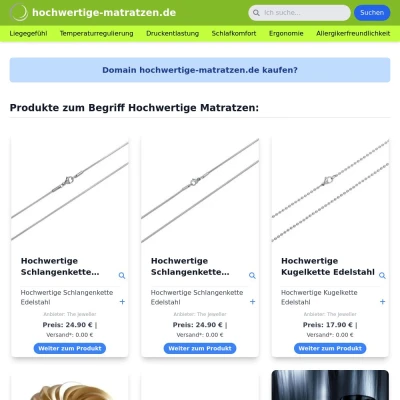 Screenshot hochwertige-matratzen.de