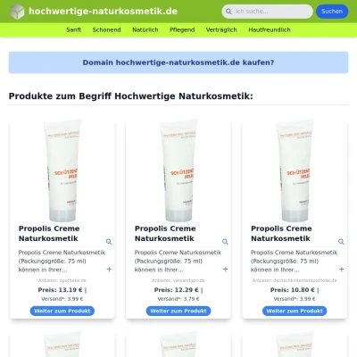 Screenshot hochwertige-naturkosmetik.de