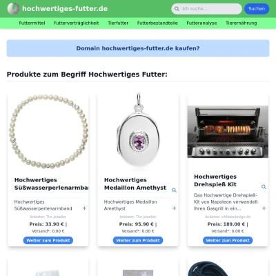 Screenshot hochwertiges-futter.de