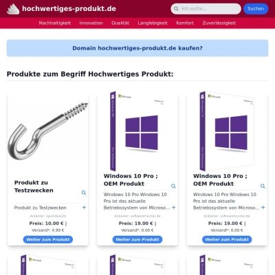 Screenshot hochwertiges-produkt.de