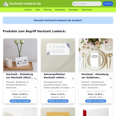 Screenshot hochzeit-luebeck.de