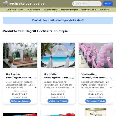 Screenshot hochzeits-boutique.de