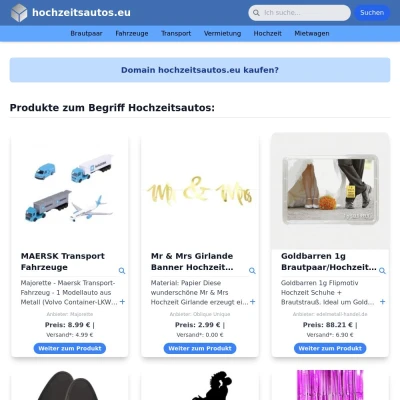 Screenshot hochzeitsautos.eu