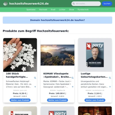 Screenshot hochzeitsfeuerwerk24.de