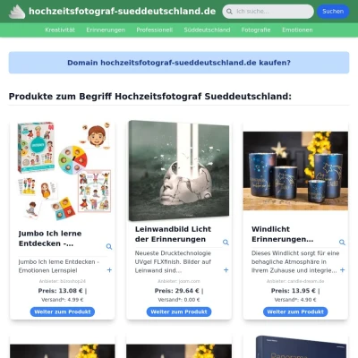 Screenshot hochzeitsfotograf-sueddeutschland.de