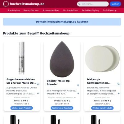 Screenshot hochzeitsmakeup.de