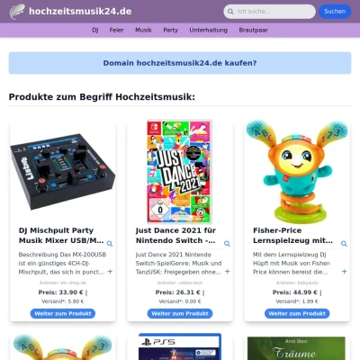 Screenshot hochzeitsmusik24.de