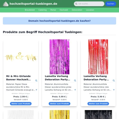 Screenshot hochzeitsportal-tuebingen.de