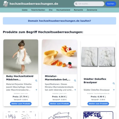 Screenshot hochzeitsueberraschungen.de