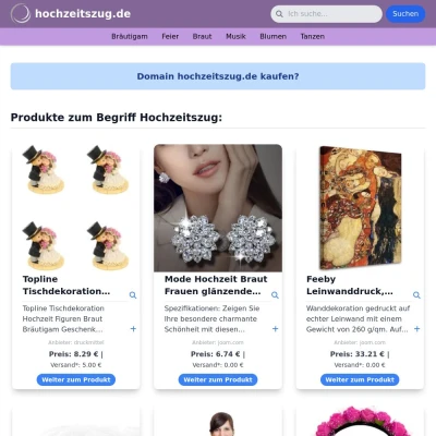 Screenshot hochzeitszug.de