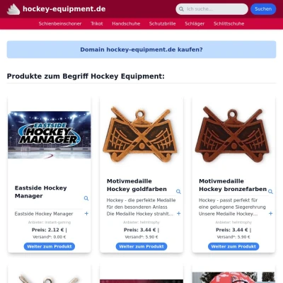 Screenshot hockey-equipment.de