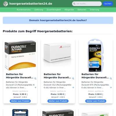 Screenshot hoergeraetebatterien24.de