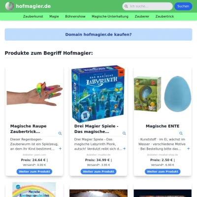 Screenshot hofmagier.de
