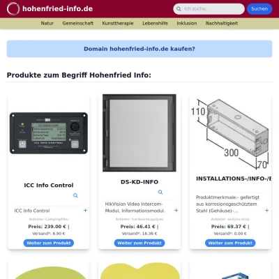 Screenshot hohenfried-info.de