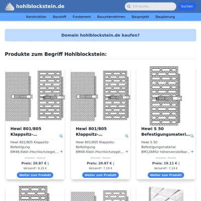 Screenshot hohlblockstein.de