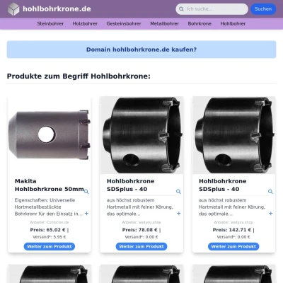 Screenshot hohlbohrkrone.de
