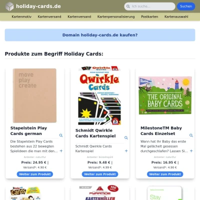 Screenshot holiday-cards.de