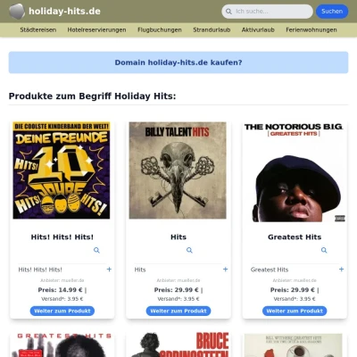 Screenshot holiday-hits.de