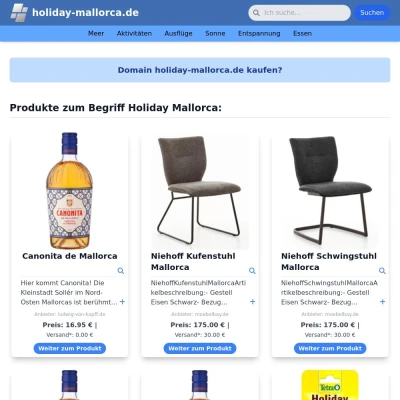 Screenshot holiday-mallorca.de