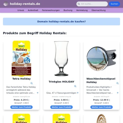 Screenshot holiday-rentals.de