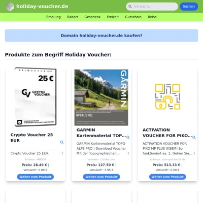 Screenshot holiday-voucher.de