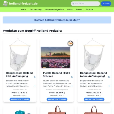 Screenshot holland-freizeit.de