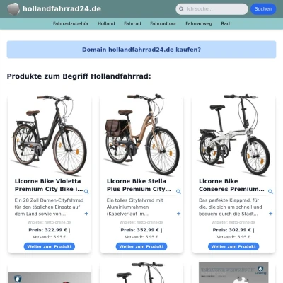 Screenshot hollandfahrrad24.de