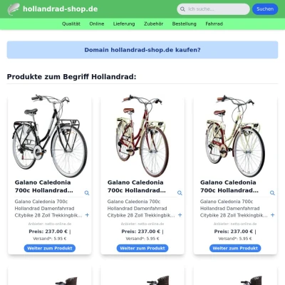 Screenshot hollandrad-shop.de