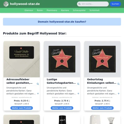 Screenshot hollywood-star.de