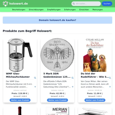 Screenshot holowert.de