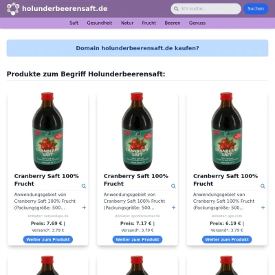 Screenshot holunderbeerensaft.de