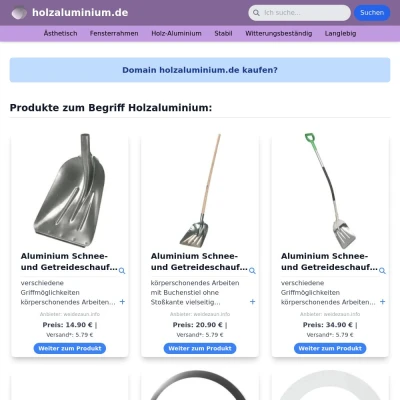 Screenshot holzaluminium.de