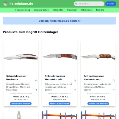 Screenshot holzeinlage.de