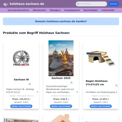 Screenshot holzhaus-sachsen.de