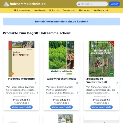 Screenshot holzsammelschein.de