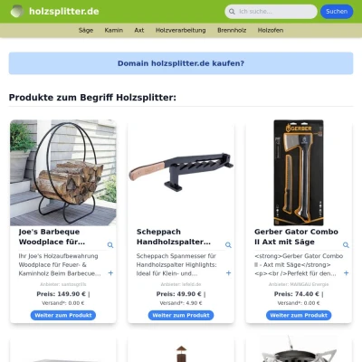 Screenshot holzsplitter.de