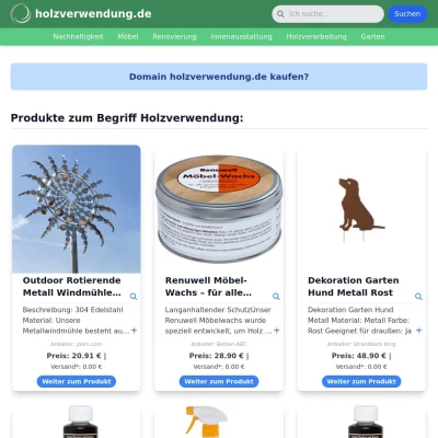 Screenshot holzverwendung.de