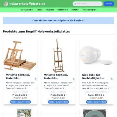 Screenshot holzwerkstoffplatte.de