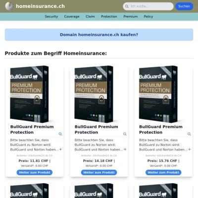 Screenshot homeinsurance.ch