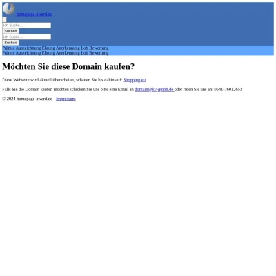 Screenshot homepage-award.de