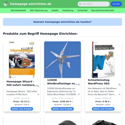 Screenshot homepage-einrichten.de