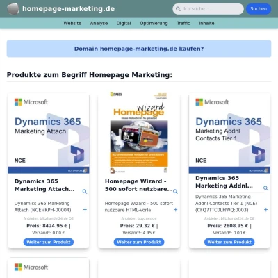 Screenshot homepage-marketing.de