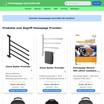 Screenshot homepage-provider.de