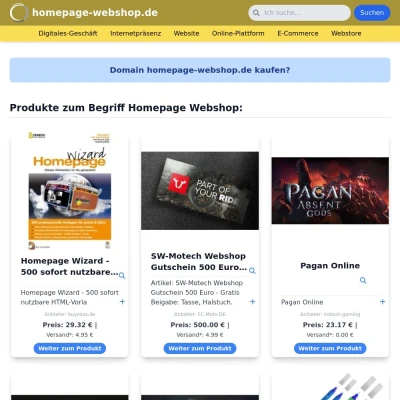 Screenshot homepage-webshop.de