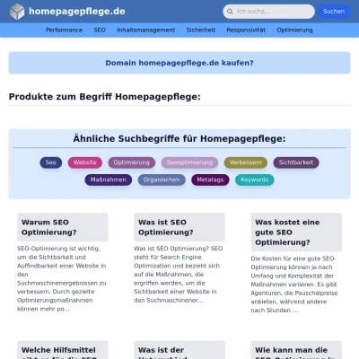 Screenshot homepagepflege.de