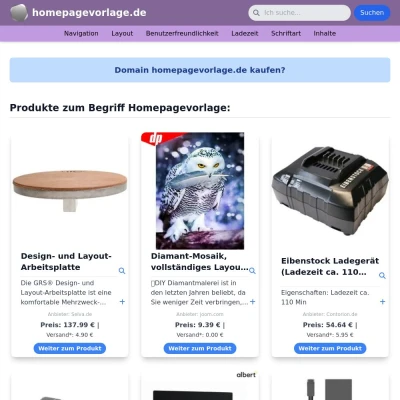 Screenshot homepagevorlage.de