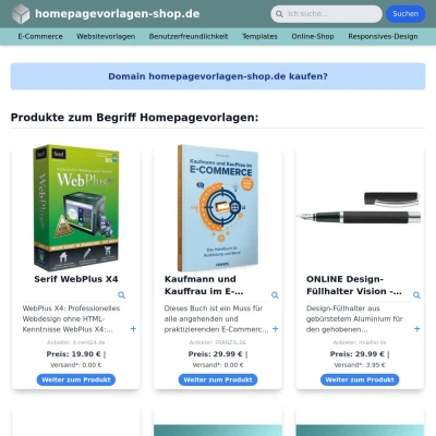 Screenshot homepagevorlagen-shop.de