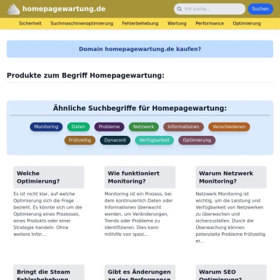 Screenshot homepagewartung.de